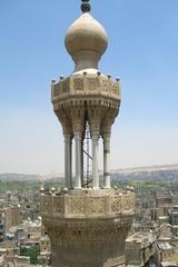 Minaret of Mosque of Sultan al-Mu'ayyad and Bab Zuweila tower in Cairo