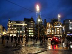 Panoramic view of Dam Square in Amsterdam