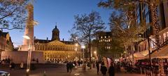 Monument national and Royal Palace on Dam Square in Amsterdam