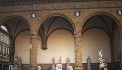 General view of the Loggia dei Lanzi in Florence, Italy