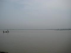 Ghaghara river in spate during the monsoon season in Faizabad, India