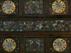 Patterned ceiling of Wat Lok Molee in Chiang Mai