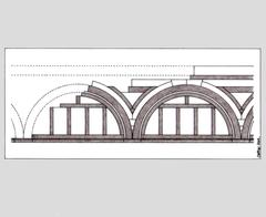 Facade arches of San Miniato al Monte with 23 assembly phases visible