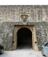 Entrance to Michelangelo's bastion with Medici coat of arms at San Miniato al Monte