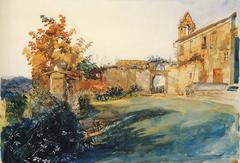 The Garden of San Miniato near Florence watercolor painting