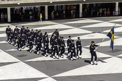 Cambio de guarda en Estocolmo en Sergels torg