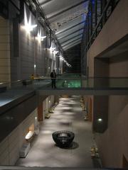 main hall of Musée d'art moderne et contemporain de Strasbourg at night