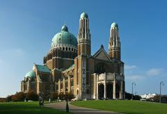 Basilica of the Sacred Heart in Belgium with da Vinci expo banners