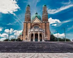 Front view of the Basilica of the Sacred Heart in Koekelberg, Brussels