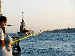 Fisherman at the Maiden's Tower in Istanbul