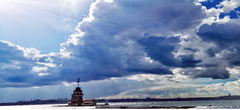 Kızkulesi on a cloudy day in Istanbul