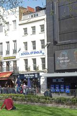 Dropped aitch sculpture in Leicester Square