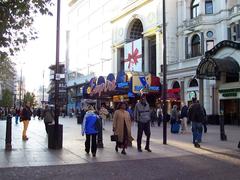 Leicester Square in London with Equinox nightclub sign