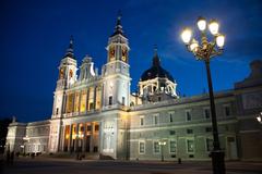 Almudena Cathedral by Night in Madrid