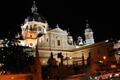 cityscape of Madrid with iconic buildings and skyline