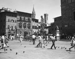 Piazza della Signoria with Neptune Fountain and Loggia dei Lanzi