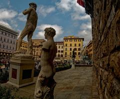 Piazza della Signoria entrance to Palazzo Vecchio in Florence