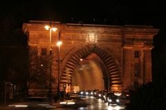 Buda Castle Tunnel East side at night in Budapest Hungary