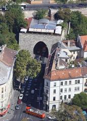 Aerial view of Buda Castle tunnel