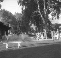 Prime Minister Jawaharlal Nehru at a garden party in Shalimar Garden, Kashmir, May 1948