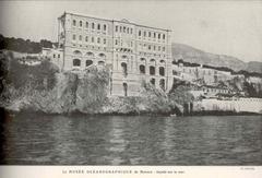Musee Oceanographique de Monaco building facade along the coast in Monte Carlo