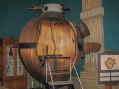 Bushnell's Turtle submarine model at the Oceanographic Museum in Monaco