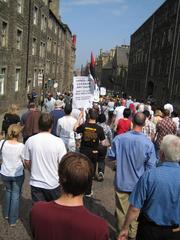 Canongate against state terror protest banner