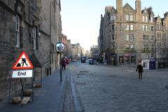 Looking down the Royal Mile in Edinburgh