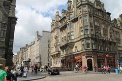 Corner of the High Street and the North Bridge in Edinburgh