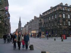 cityscape view of Edinburgh with historic buildings and a clear sky