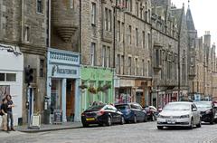 The Royal Mile in Edinburgh, Scotland, on a sunny day