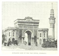 Entrance gate to the War Office in Stamboul, historical photograph from 1895