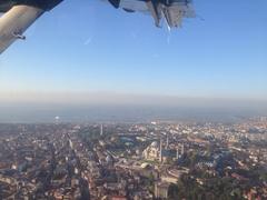 İstanbul Fatih Süleymaniye Mosque and Beyazıt Tower view from seaplane