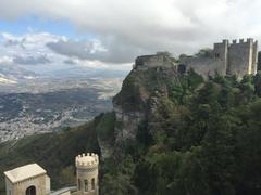 View of Erice castle from a scenic viewpoint