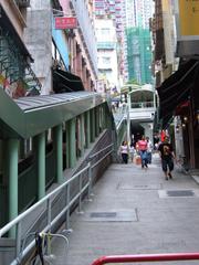 Central-Mid-Levels escalators and parallel street in Hong Kong