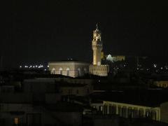 Night view of Palazzo Vecchio and Orsanmichele from Hotel Baglioni terrace