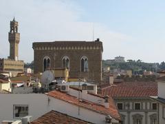 Hotel Beacci Tornabuoni terrace view of Orsanmichele and Palazzo Vecchio