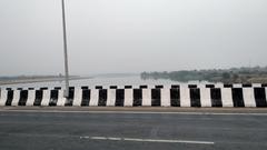 Chandrapur sunset over a green lake in the evening