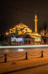 Nusretiye Mosque in Istanbul at night