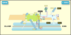 Floor map of Ōsu Kannon station on Tsurumai Line