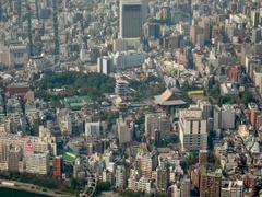 Views from Tokyo Skytree Tembo Galleria 450 featuring Sensō-ji and Hanayashiki