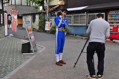 Asakusa street view with traditional shops and people walking