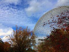 Biosphère in Jean-Drapeau Park with surrounding trees