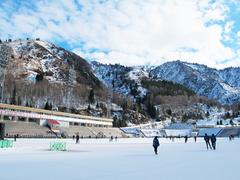 Evening at Medeu in Almaty