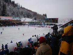 Bandy game in Medeu arena, Kazakhstan