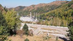 Scenic view of Almaty, Kazakhstan with mountains in the background