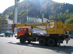 Galichanin crane in construction near Medeu ice skating rink