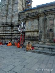 Priest outside Kedarnath Temple