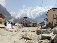 Front view of Kedarnath Temple post-flood