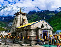 Kedarnath Temple during rainy season